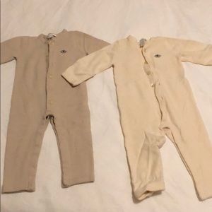 Two wool blend soft one piece outfits/sleepers